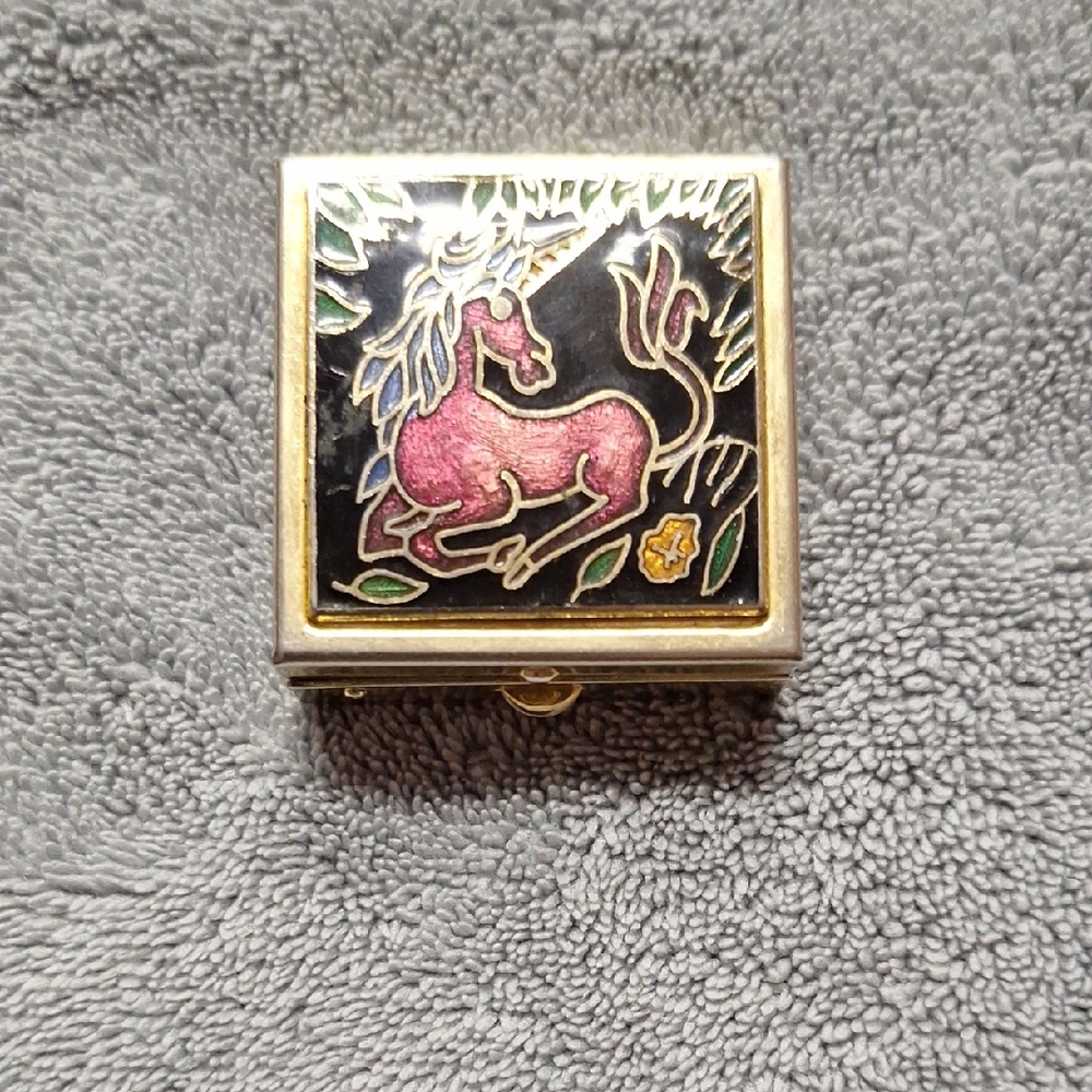 Enamel Unicorn Trinket Box